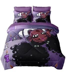 Purple Full Comforter Set with Sheets Black Girl Magic Comforter for Kids Tee... - Picture 1 of 8