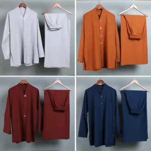 Unisex Buddhist Zen Clothing Shaolin Monk Kung Fu Martial Arts Wushu Uniforms - Picture 1 of 14