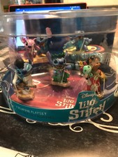 Disney Lilo & Stitch Figurine Play set Brand New Plastic Round container