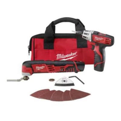 Milwaukee 2496-22 M12 Cordless Lithium-Ion 2-Tool Combo Kit New - Image 1 of 3