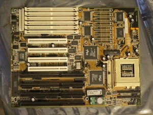Gigabyte GA-586ATE/P rev.3B Socket 7 AT Motherboard NEW BATTERY FITTED PCI ISA - Picture 1 of 10