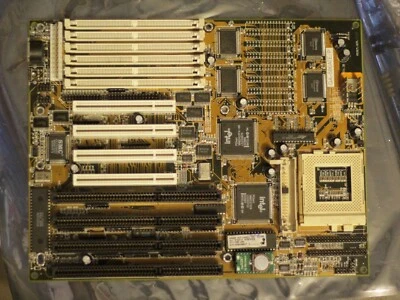Gigabyte GA-586ATE/P rev.3B Socket 7 AT Motherboard NEW BATTERY FITTED PCI ISA - Image 1 of 4