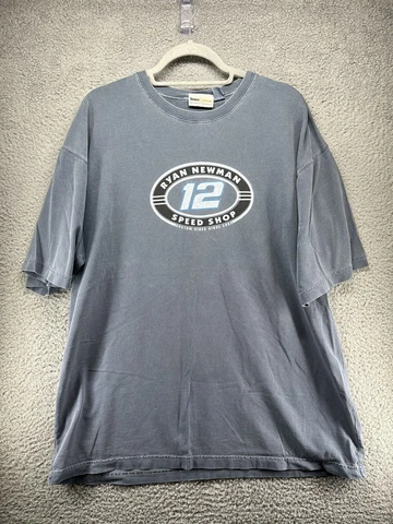 RYAN NEWMAN SPEED SHOP Shirt Mens Extra Large Blue Weathered Custom Ride NASCAR Cover