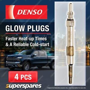 4 x Denso Glow Plugs for Fiat Punto 199 1.9 D Multijet Probe Length 23.9mm