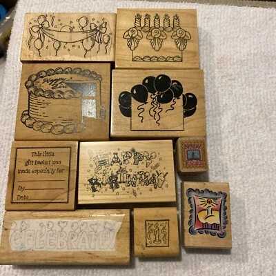 Lote de 10 estampillas temáticas de cumpleaños Foto 1 de 4