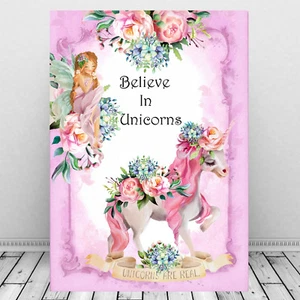 Impresión de hadas unicornio, arte de pared cita inspiradora ser un unicornio imagen regalo - Imagen 1 de 6