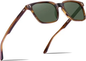 CARFIA Retro Acetate Polarized Sunglasses for Men UV400 Protection Driving Outdo - Picture 1 of 6