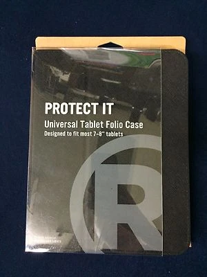 RadioShack Protect It Universal Tablet Folio Case 2604252 Black 7-8" Tablets NEW - Image 1 of 2