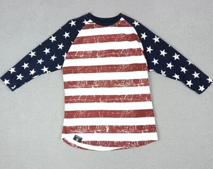 American Flag Switch Remarkable Size Youth XL Street Wear Long Sleeve Tee Shirt - Picture 1 of 8