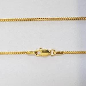 Solid 925 Sterling Silver Hard 9ct Gold Plated Diamond Cut Curb Chain Necklaces - Picture 1 of 11