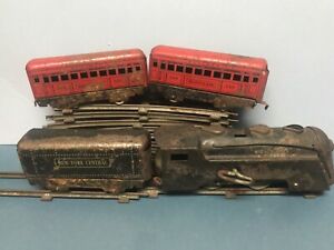Vintage Marx New York Central Tin Litho Windup Train Set - Restoration Required