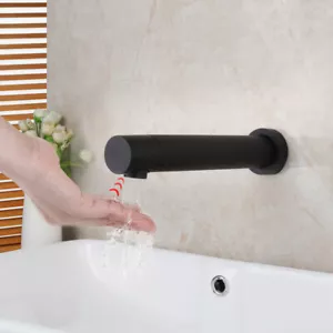 Sensor Automático Sin Contacto Negro Montaje en Pared Grifo Mezclador Baño Fregadero Grifo Latón - Imagen 1 de 10