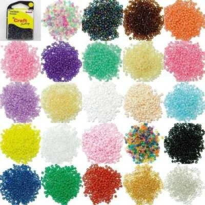 2mm Glass Seed Beads 15g Small Round Jewellery 24 Colours BUY 1 Or 2 Packs 525D - Image 1 of 4