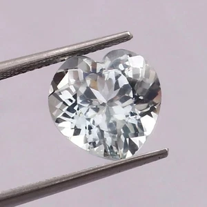 Heart Cut AAA Flawless Ceylon 9.55 Ct White Sapphire Loose Gemstone Unheated - Picture 1 of 4