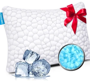 Kühlende Bettkissen zum Schlafen 1er Pack Geschredderte Memory Foam Kissen Verstellbar... - Bild 1 von 9