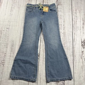 NWT CRAZY 8 GIRLS JEANS THE DREAMER FLARED SIZE 6 DENIM ADJUSTABLE WAIST BOHO - Picture 1 of 21