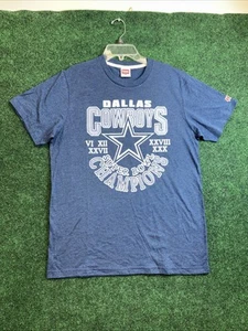 Men T -Shirt Blue 100%Cotton Crew Neck Size Medium Dallas Cowboys Super Bowl - Picture 1 of 7
