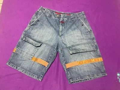 Pantalón Corto Carga Marithe Francois Girbaud Azul Denim Talla 34X11.5 Para Hombre’s Foto 1 de 4