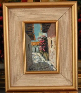 GERAHMTES ÖL VINTAGE MINI HONDURANISCHE STRASSENSZENE VON SERGIO SANTIAGO ALMENDARES ROSALES - Bild 1 von 22