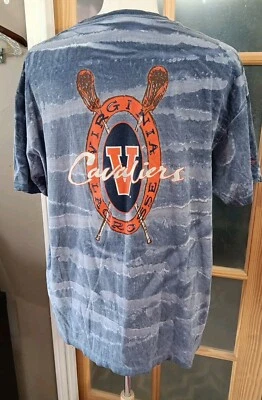 Camiseta Vintage Virginia Lacrosse Salmuera Puntada Única Azul Tie Dye Hecha en EE. UU. XL Foto 1 de 4