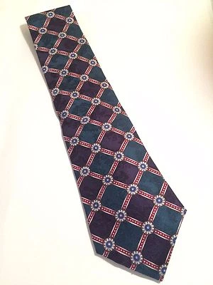 Vintage Countess Mara all silk USA blue green tie Masterpiece 56 x 4  - Image 1 of 4