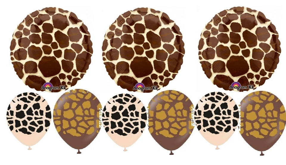 9 BALLOONS party GIRAFFE jungle safari zoo favors birthday baby shower any occas - Image 1 of 1