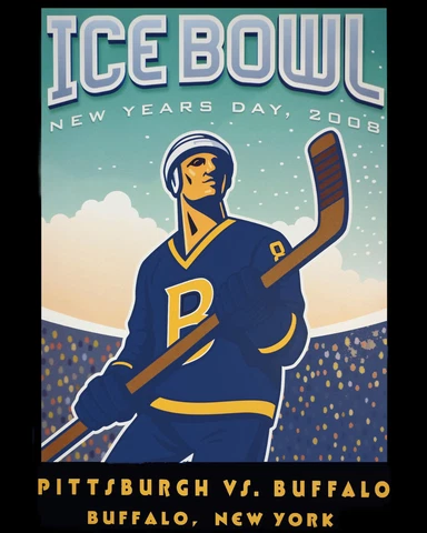 NHL 2008 Winter Classic (in Buffalo) Art Poster - 8x10 Color Photo Cover