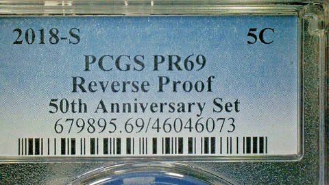 4th of JULY SALE EXTENDS U.S.-2018-S PCGS PR69 REVERSE PROOF JEFF. .5C KM#A192 Cover