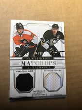 13-14 National Treasures Matchups Jerseys #MGM Claude Giroux/Evgeni Malkin 4/99