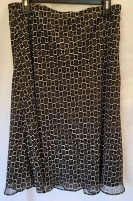 Falda para mujer, East 5th, negra, marrón y blanca, talla pequeña grande hasta la rodilla  Foto 1 de 4