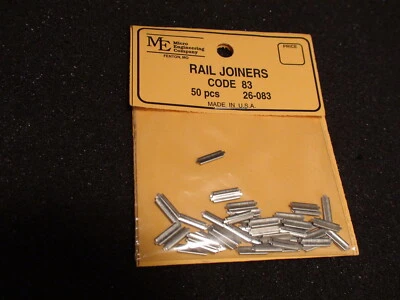 MICRO ENGINEERING #26-083 RAIL JOINERS HO CODE 83 - 50 PCS BIGDISCOUNTTRAINS - Image 1 of 4