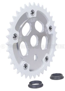 GT 110mm bcd BMX bicycle Power Disc (SILVER) with 36T chainring (WHITE) - Picture 1 of 1