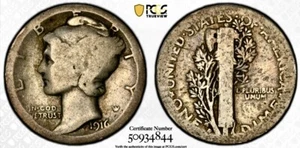 1916 D MERCURY DIME PCGS AG3 GOLD SHIELD KEY DATE - RARE! - Picture 1 of 3