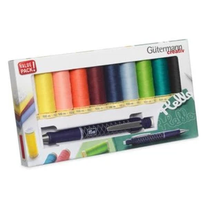 Gütermann Nähfaden Set Nähgarn + Prym Minenstift (10 Spulen/ 100 m) - 734566 - Bild 1 von 5