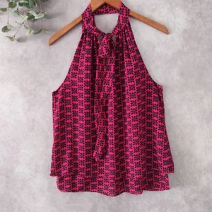 Blusa sin mangas Banana Republic Top para mujer mediana roja abstracta con nuca - Imagen 1 de 8