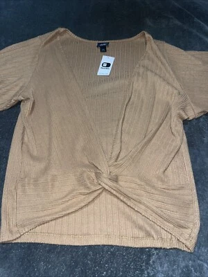Buckle Daytrip Short Sleeve Sweater XXL Tan V Neck NWT - Изображение 1 из 4