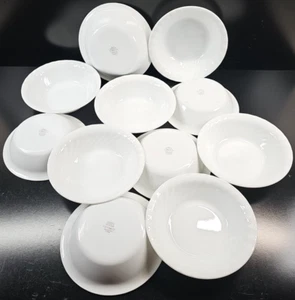11 Corelle Enhancements Soup Cereal Bowls Set Corning White Swirl Dishes USA Lot - Picture 1 of 24