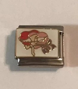 Cuore Rosa E Rosso Con Cupido - Amore - 9mm Charm Link Italiano per Bracciale - Foto 1 di 5