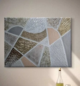 ☆ORIGINAL☆ Bild 70x90cm Abstrakte Kunst Strukturbild Acrylbild Handgemalt Unikat - Bild 1 von 11