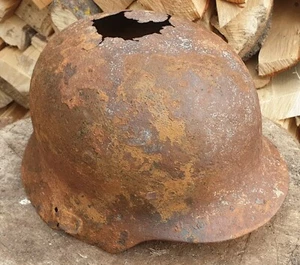 WW2 WW II German Wehrmacht Army Helmet М-40. Battlefield Relic. - Picture 1 of 7