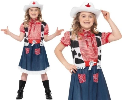 Childs Fancy Dress Cowgirl Sweetie Costume Girls Cow Girl Outfit by Smiffys - Image 1 of 4