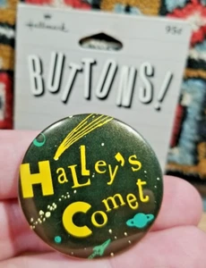 Rare Htf Funny1984 Hallmark Hat Pin Button "Halley's Comet" VINTAGE NOS Stars - Picture 1 of 4