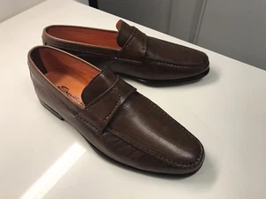 SANTONI Halbschuhe Braun Leder Flach Herren Schuhe Hergestellt in Italien US 7 D   - Bild 1 von 12