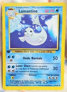 Pokemon FRENCH 1st Edition Base Set Dewgong LAMANTINE 25/102 Uncommon 1998 NM - Picture 1 of 2