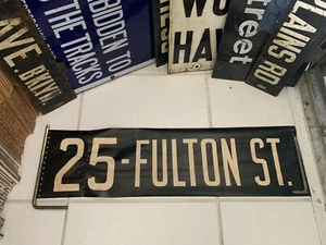 NYC NY BUS ROLL SIGN BROOKLYN CROWN HEIGHTS FULTON STREET BEDFORD STUYVESANT ART - Picture 1 of 6