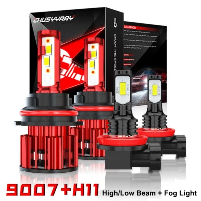 For Suzuki SX4 2007-2013 4x 9007 H11 LED Headlight Hi/Low + Fog Light Bulbs - Imagem 1 de 4