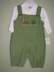 NUEVO CON ETIQUETAS Niños Petit Ami Árbol de Navidad Reno Vacaciones 2 Piezas Longall 6 M Meses - Imagen 1 de 6