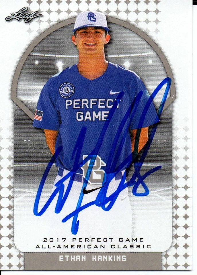 Ethan Hankins 2017 Leaf Perfect Game All American SP Autographed Signed Card - Image 1 of 1
