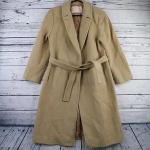 Pendleton Long Wool Coat Womens S Open Belted Vintage 80s Classic Collared - Picture 1 of 24