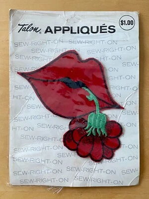 Red Lips Sew On Patch Red Rose 1971 - Image 1 of 4
